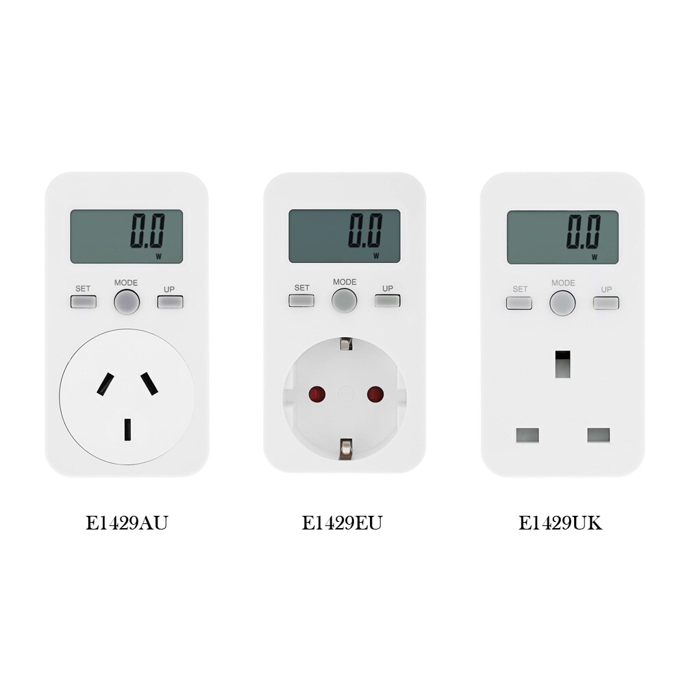 EU Plug Plug-in Digital Wattmeter LCD Energy Monitor Power Meter Electric Test Energy Meter Usage Monitoring Socket