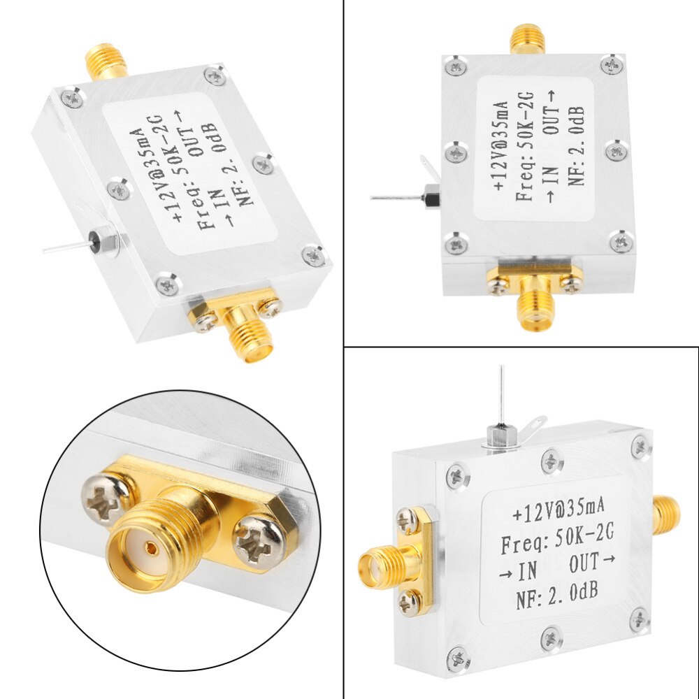 RF Amplifier Signal Receiver 50K-2GHZ Low Noise Amplifier RF Amplifier Broadband Low Noise Amplifier LNA Gain 31DB Gain
