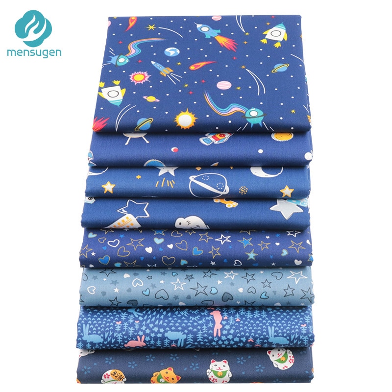 Tissus de dessins animés Rocket vaisseau spatial, tissus en coton pour Patchwork matelassé, tissus à coudre pour enfant garçon, Telas Scrapbook, 8 pièces/lot