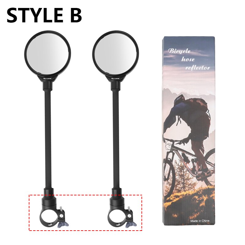 Sykkelspeil tilbehør bredt utvalg vinkelspeil for sykkelstyre speil rotasjonssyklus bakspeil for off road,mtb: Stil  b 2 stk