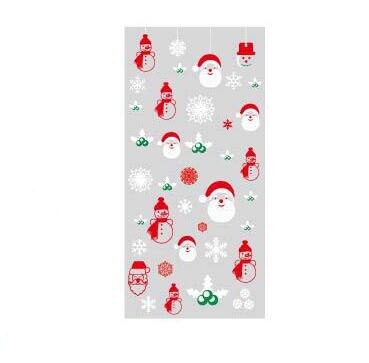 50Pcs Kerstman Kerstboom Elanden Pvc Zakken Transparant Clear Zak Cadeau Voor Kerst Bakken Candy Cookie Verpakking tassen: Snowman snowflake