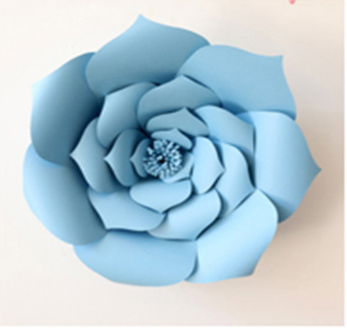 Baby shower 30cm vägg bakgrund blommor papper blommor bröllop dekoration diy konstgjord blomma ros papper hantverk bröllop blomma: 30cm blå