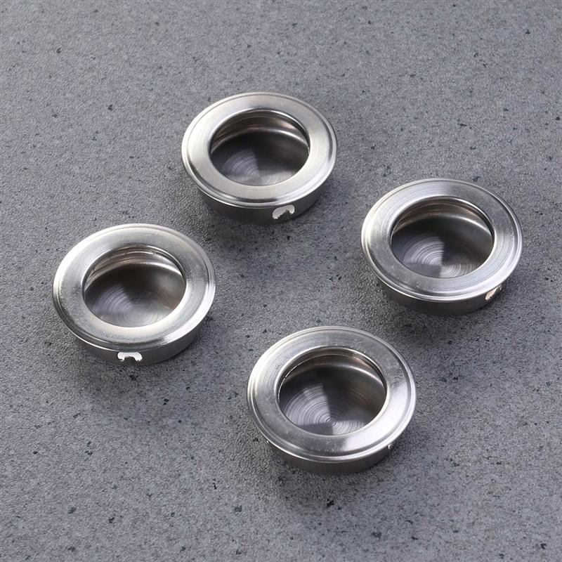 4PCS 35mm Flat Stainless Steel Recessed Flush Pull Finger Insert Sliding Door Handle Cabinet Pulls Drawer Hardware