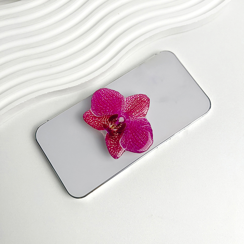 Orchid Phone Grip Holder Phalaenopsis Phone Grip Tok Folding Ring Foldable Cymbidium Griptok Case Cell Phone Bracket: Sky Blue