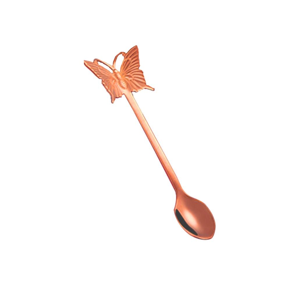Butterfly Stainless Steel Coffee Spoon Milk Teaspoon Dessert Snack Scoop Ice Cream Stirring Spoons Kitchen Dining Tableware,1PCS