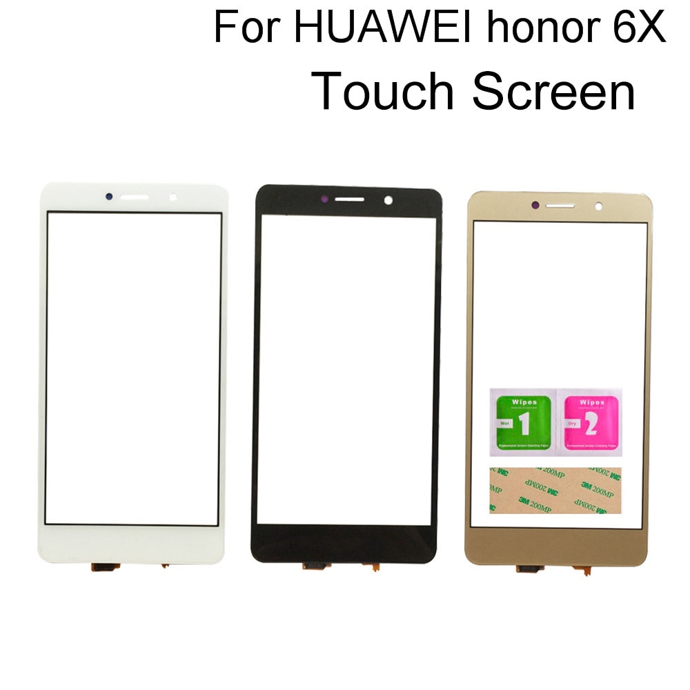 Touch Screen For Huawei Honor 6X 6 X Touch Panel 5.5'' Screen Front Glass Lens Digitizer Panel Sensor Parts 3M Glue Tools