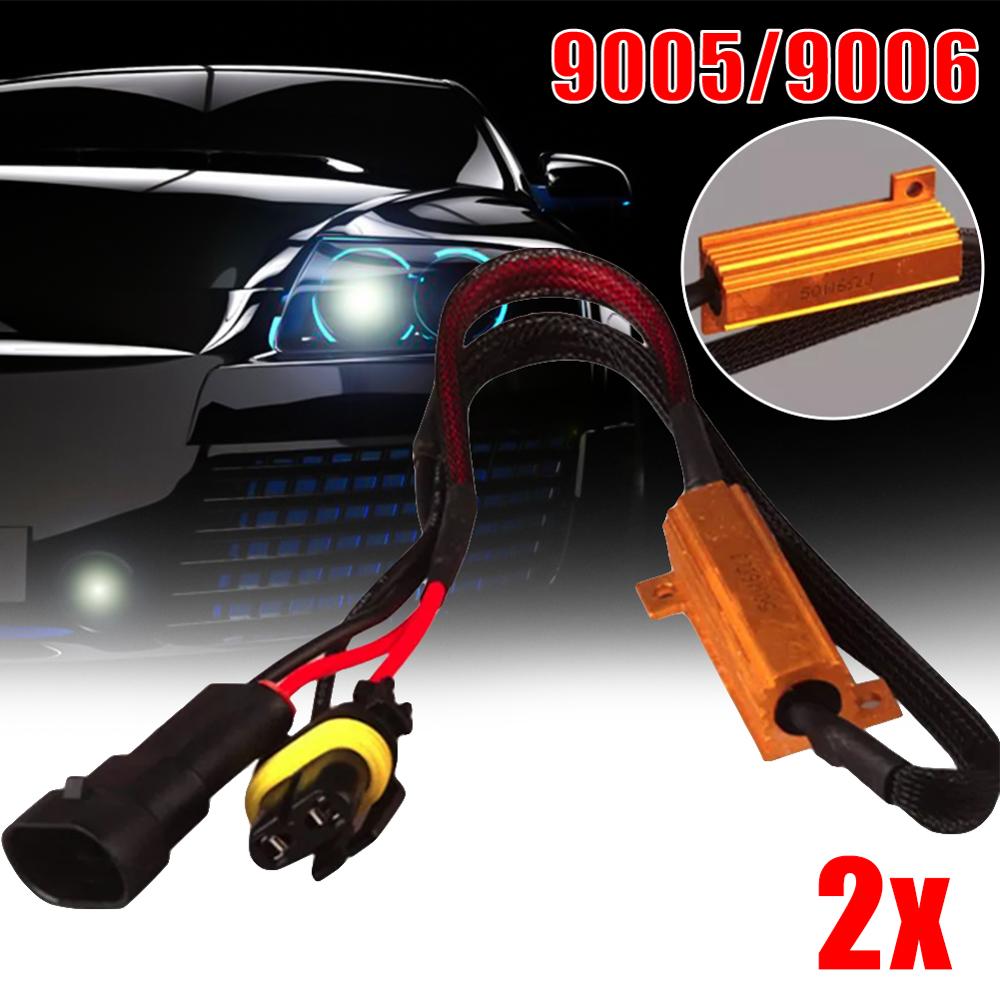 2 Stuks Canbus Decoder H11 H8 H9 Led Canbus Adapter Foutloos Koplamp Lamp Kits Voor Suv Mistlampen Licht kabelboom Adapter: 9005 9006 HB4 HB3