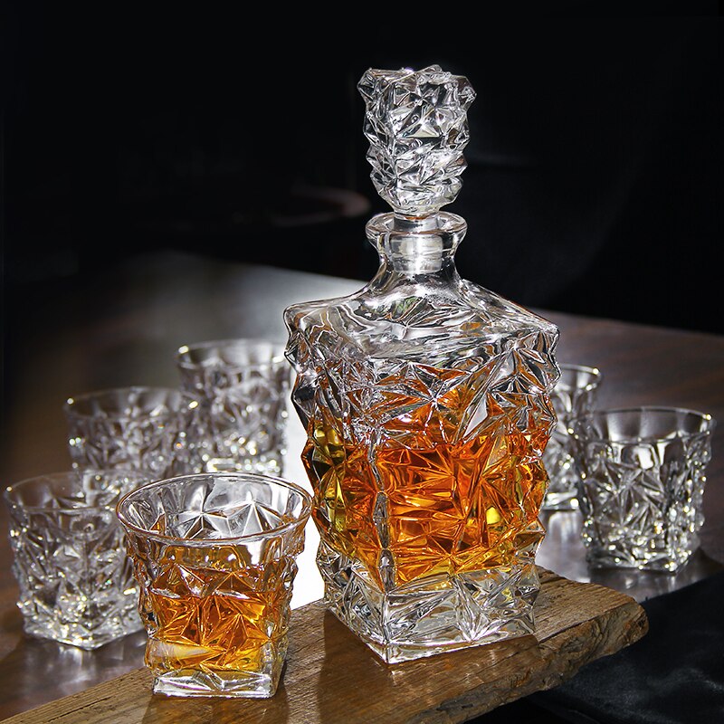 Russland Wodka Karaffe Whiskey Flasche Kristall Glas Wein Bahre Behälter Glasflasche Glas Tasse Heimat Bar Werkzeuge Dekoration