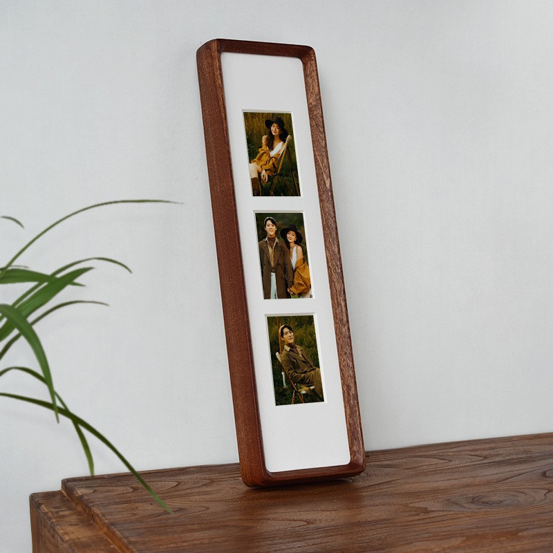 Soporte de exhibición de marco de fotos de madera maciza para tríptico DIY, fotos de boda de pareja cuádruple de varias piezas, marco de fotos de: Verde