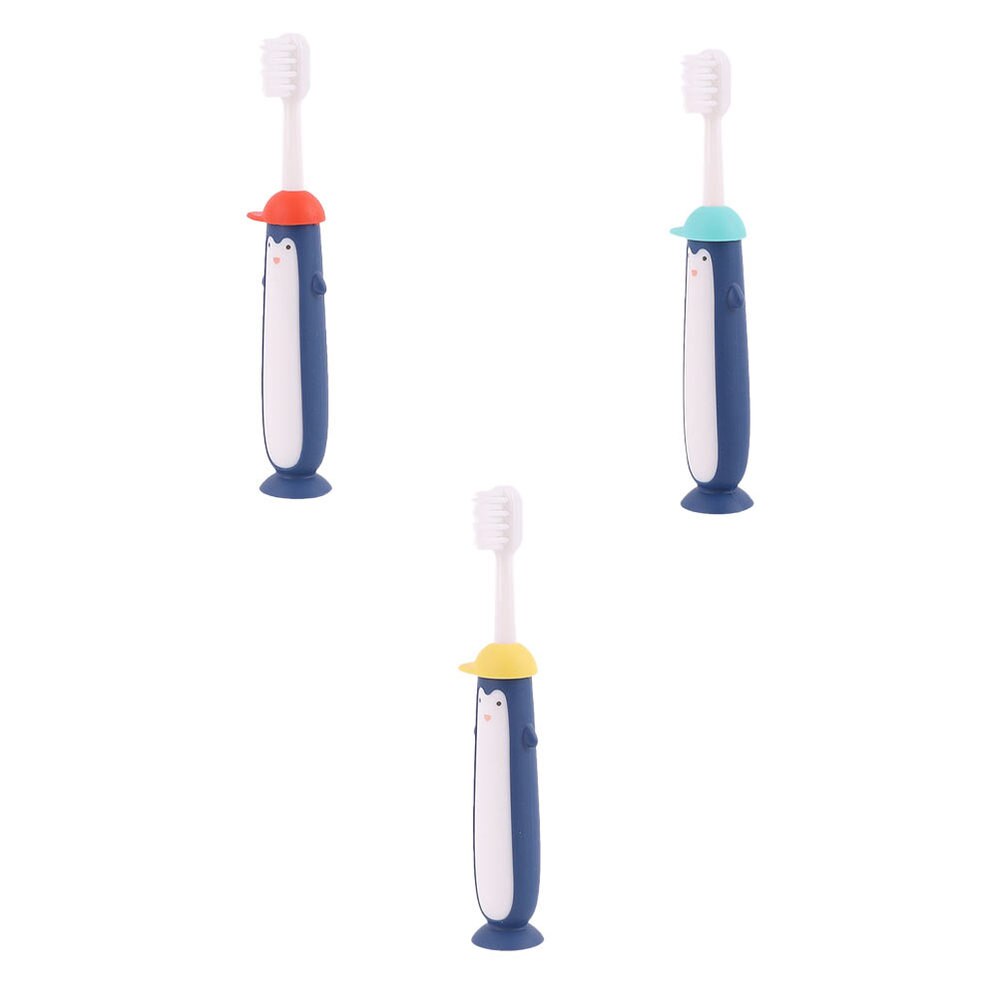3pcs Cartoon Soft Bristles Toothbrushes Kid Cleaning Toothbrushes (Mixed Color): Default Title