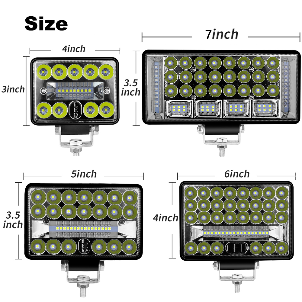 Barra de luz LED de 4 '', 5'', 6'', 7 pulgadas, punto todoterreno, luz de trabajo LED para camión, coche, barco, Tractor, 4x4, faros Atv, 12V, 24V
