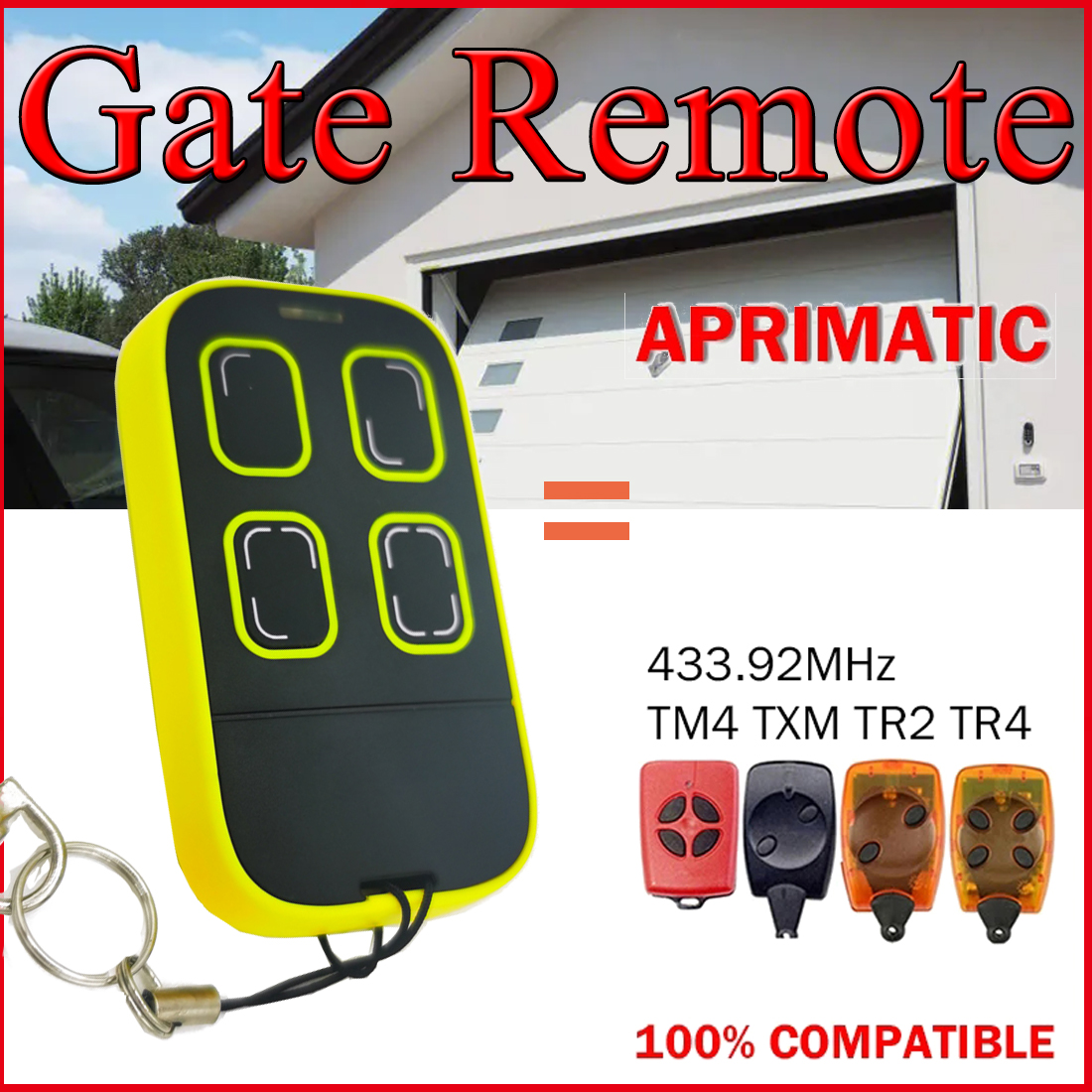 APRIMATIC TM4 TR2 TXM TR4 Remote Control Garage Door Opener 433.92MHz Rolling Code APRIMATIC Remote Control Wireless Transmitter