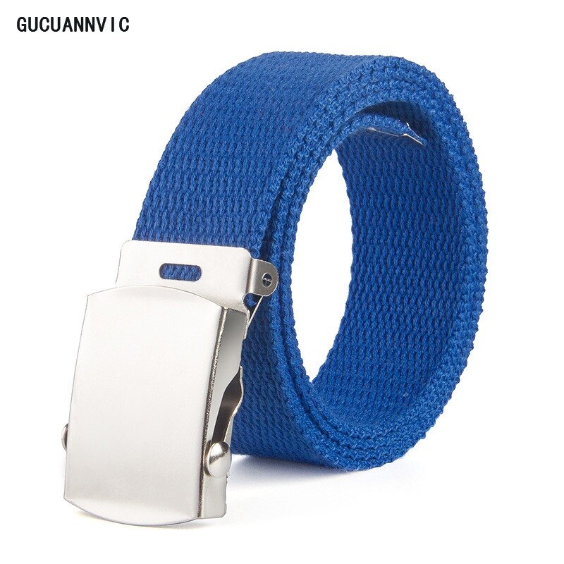 Riem modieus 9 kleuren zowel mannen als vrouwen riemen effen canvas automatische gesp riem herenriem 110cm