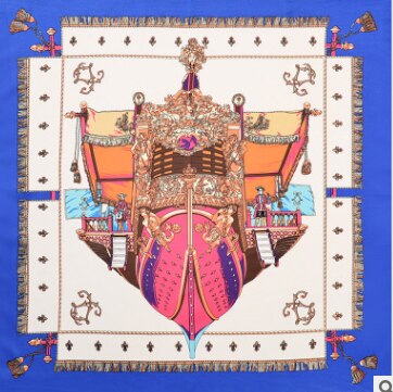 60x60 Shield warship Multipurpose women Silk twill scarf Satin square tie Hairband ladies foulard femme towel bufanda shawl: 2