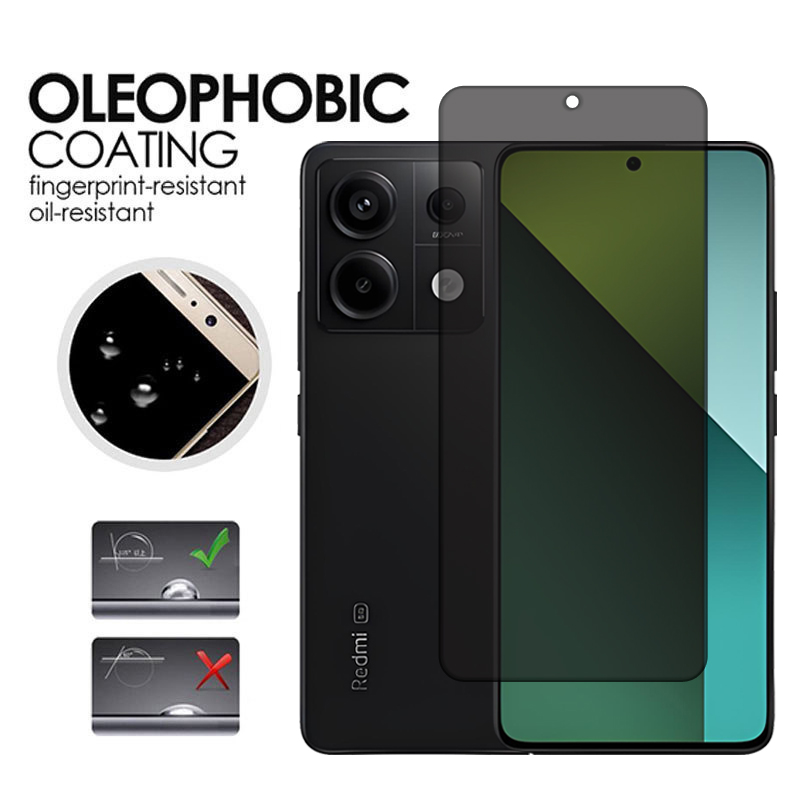 Para redmi note 13 pro vidro redmi note 13 4g 5g vidro temperado anti peep protetor de tela de privacidade para redmi note 13 pro 4g 5g