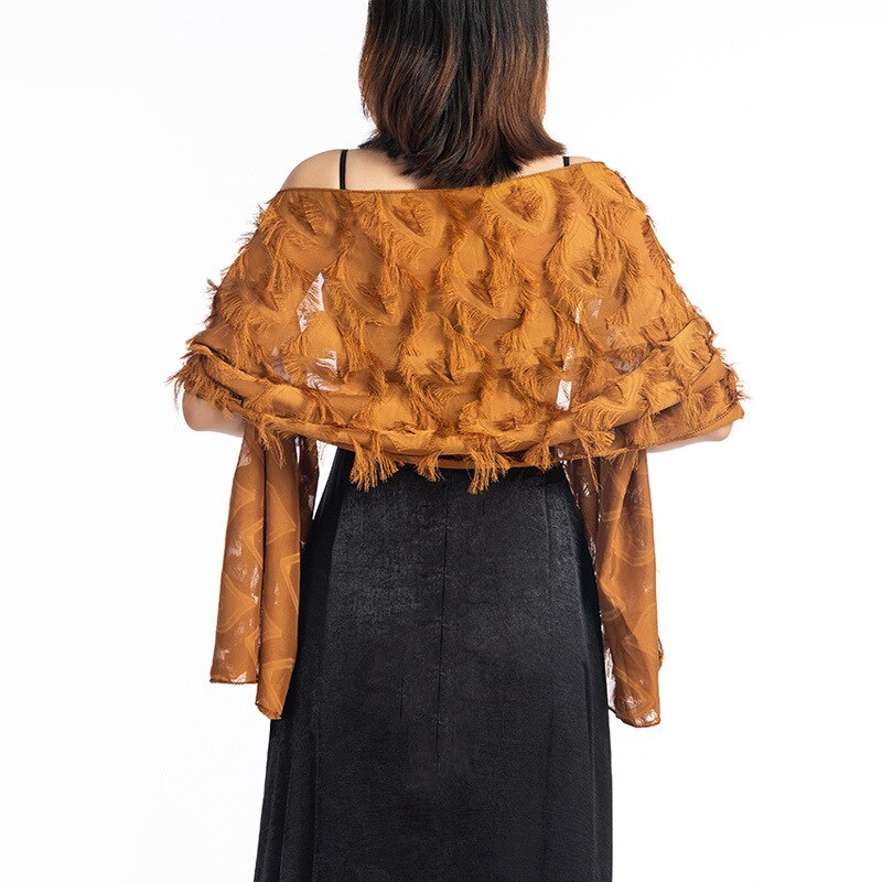 Kvinner bryllup skuldertrekk boleros kveldskjole sjal skjerf kvinnelige ensfarget fest skumring wraps foulard femme kappe bolero: 3