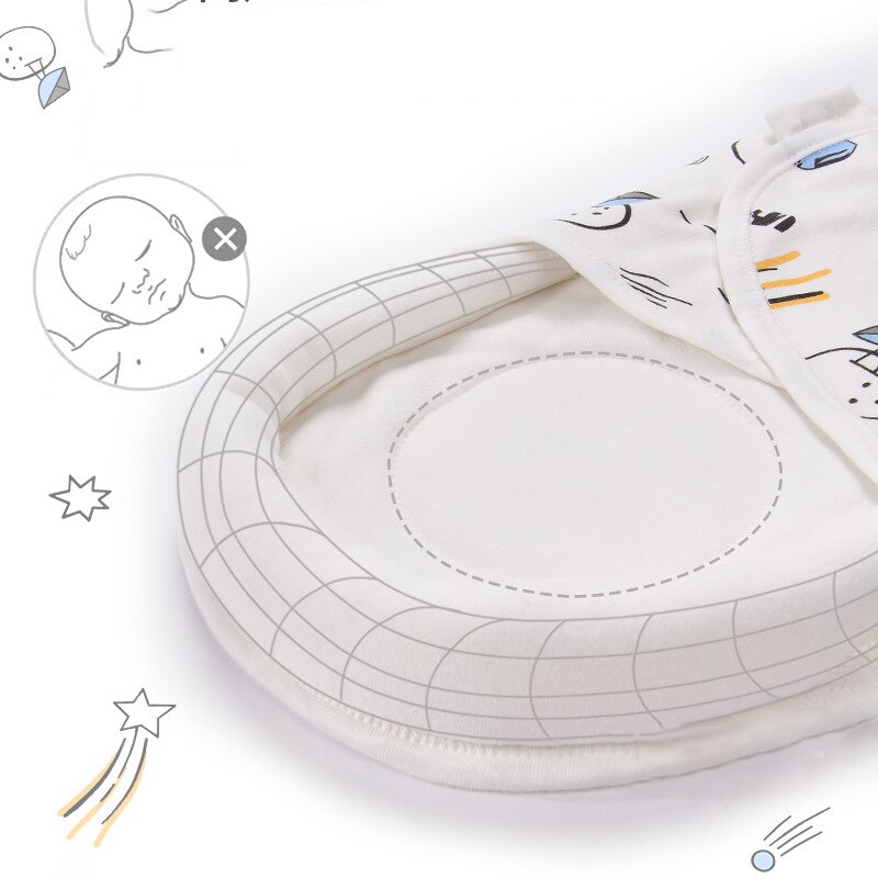 Manta envuelta con Velcro para bebé, almohada de cabeza en forma de U, protección, saco de dormir, cochecito para niño y niña