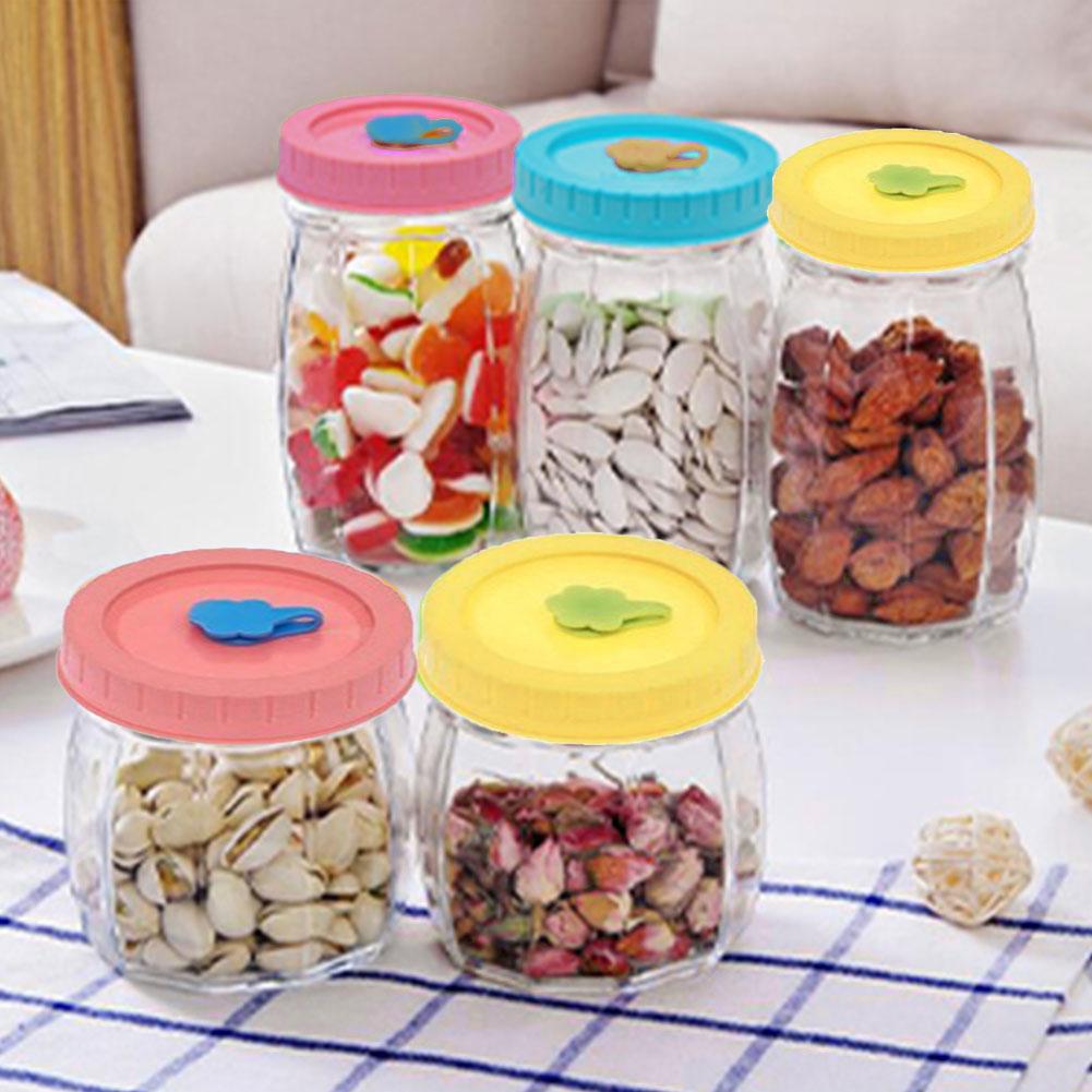 Läckagesäkra burk burk lock med sugrör lock ren borste färgad plast burk burk drickslock för boll kerr med mera