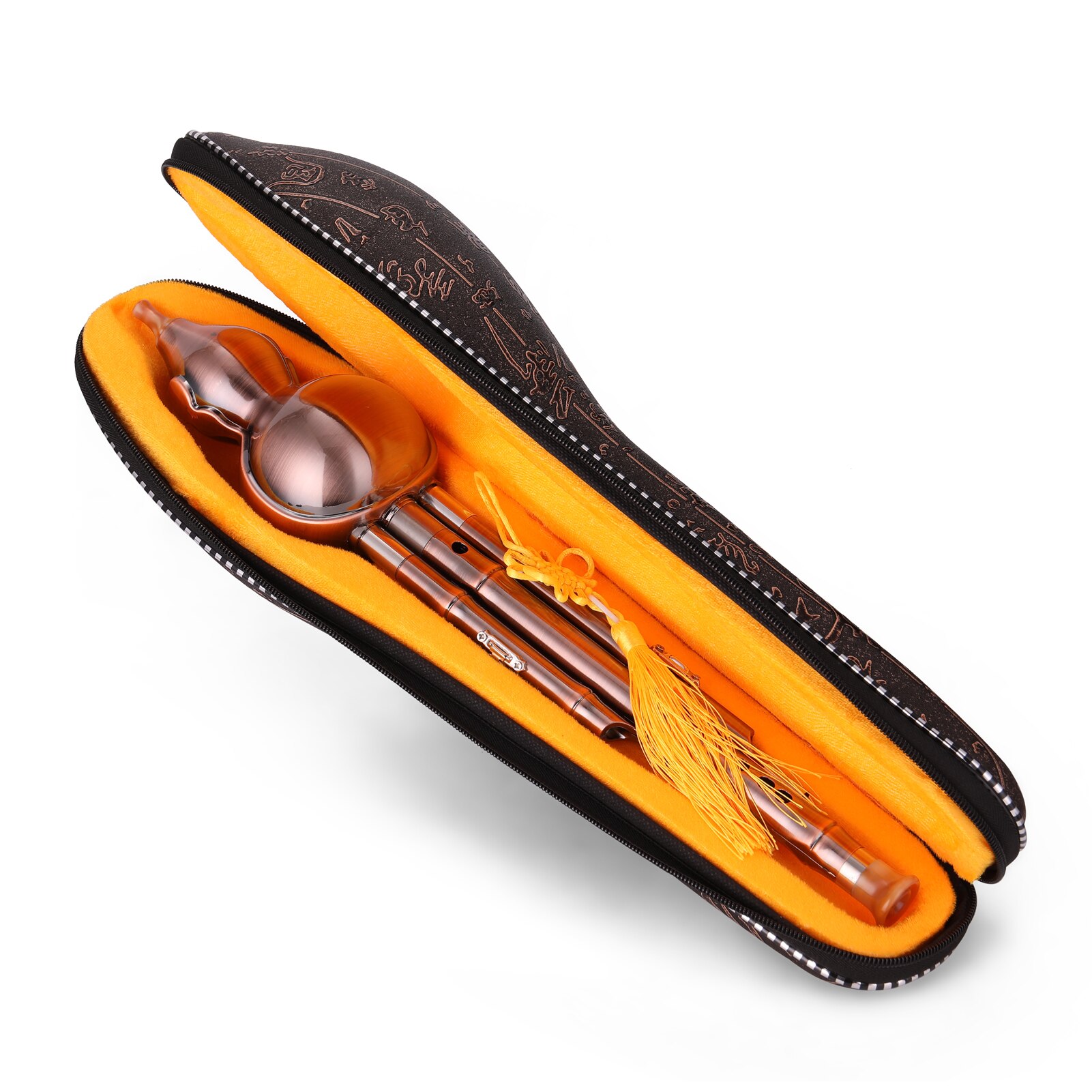 Tradycyjny chińnarty Hulusi metal Cucurbit flet etniczny instrument muzyczny z drobnym pudełkiem dla początkujących i profesjonalistów