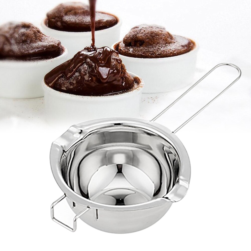 400Ml Gebak Thuis Draagbare Bakken Tool Chocolade Snoep Lange Handvat Melting Pot Roestvrij Staal Makkelijk Schoon Dubbele Boiler Keuken