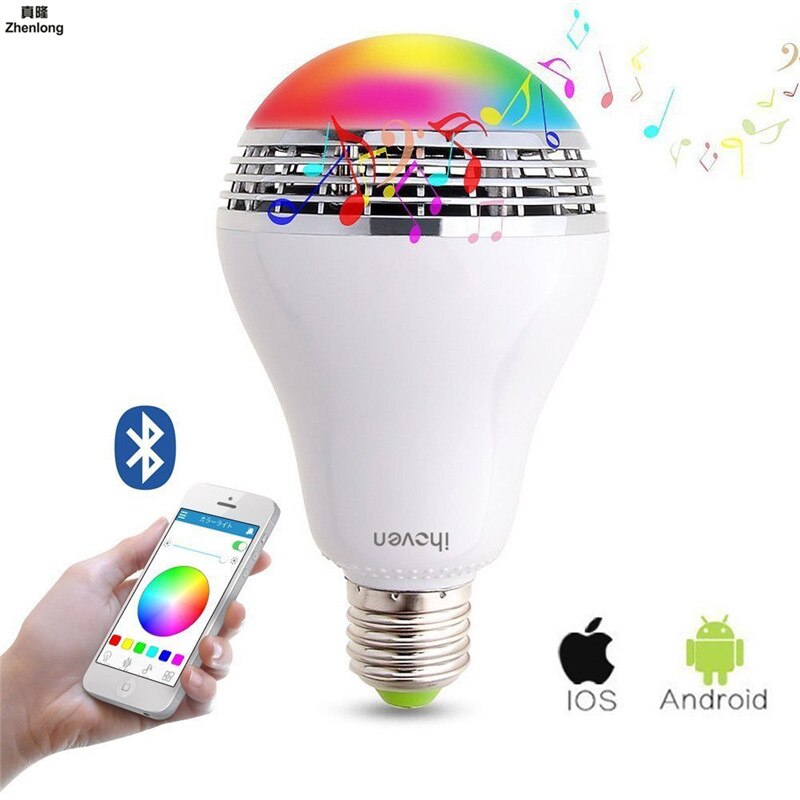 E27 Smart RGB RGBW Draadloze Bluetooth Speaker Bulb Music Playing Dimbare LED Lamp Licht Lamp APP Afstandsbediening 10 W AC110-240V