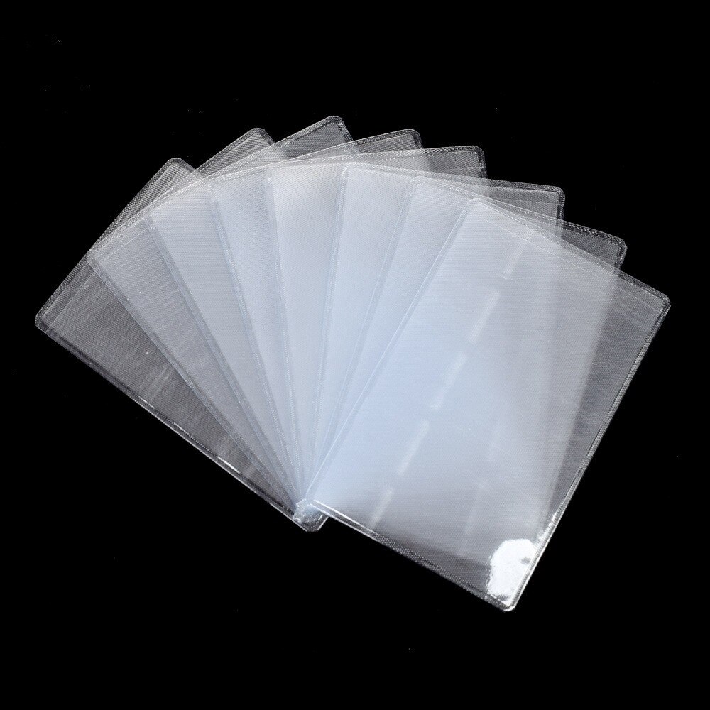 10pcs/lot Women Men Credit Card Cover Bag PVC Transparent Clear Frosted Waterproof Business ID Cards Holders Protect Bags