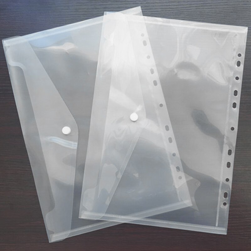 10Pcs 11 Hole Transparent A4 Document File Bag Plastic Folder File Bill Envelope Storage Bag Data School Paper Bag