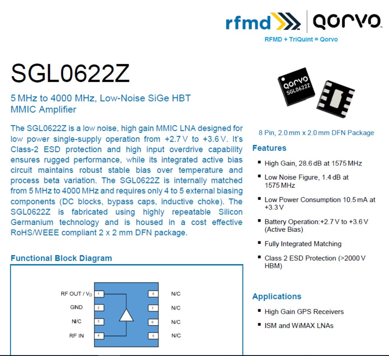 SGL0622Z LNA 5Mhz - 4Ghz RF Linear amplifier 32dB gain low noise RF POWER amplifier for Ham Radio AMP HF FM VHF UHF