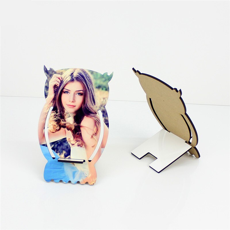 12 stuks/partij blanco sublimatie mdf houten diy telefoonstandaardhouder schattige rechthoekige bureaustandaard sublimatie inkt transferdruk: 006