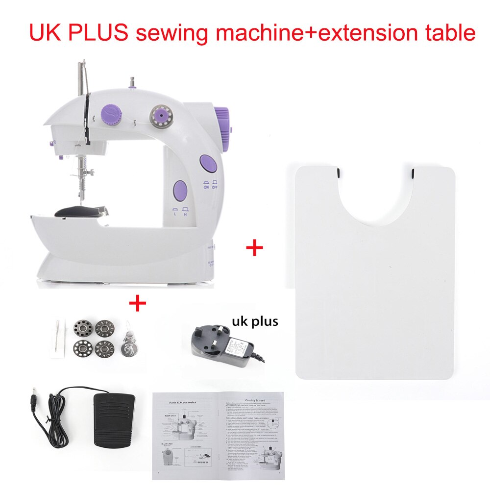 Mini Portable Handheld sewing machines Stitch Sew needlework Cordless Clothes Fabrics Electrec Sewing Machine Stitch Set 16: UK PLUG with Table
