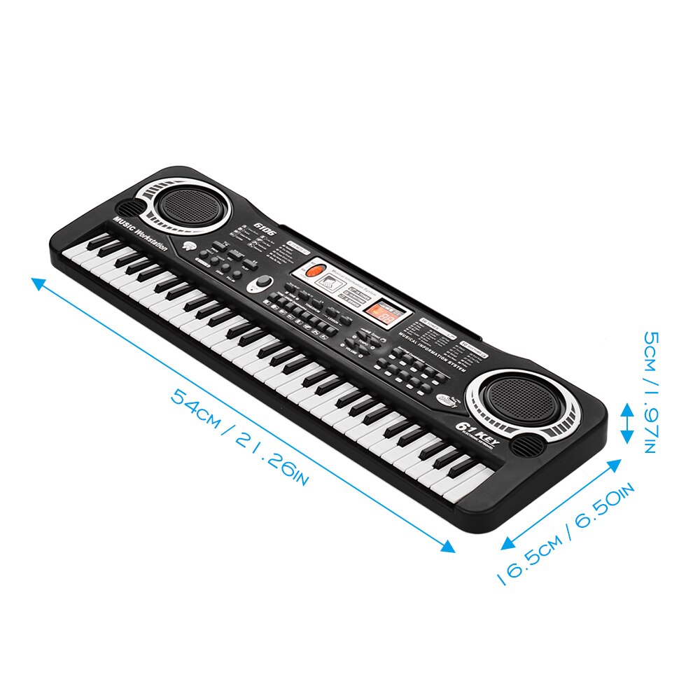 Electronic Digital Piano Keyboard 61 Keys with Dual Speakers Set