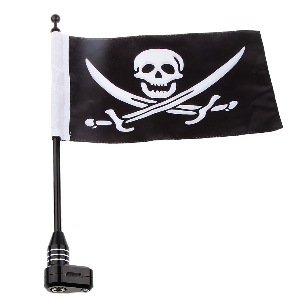 Motorcykel kranium flag flag sissybar stil stænger til scooter