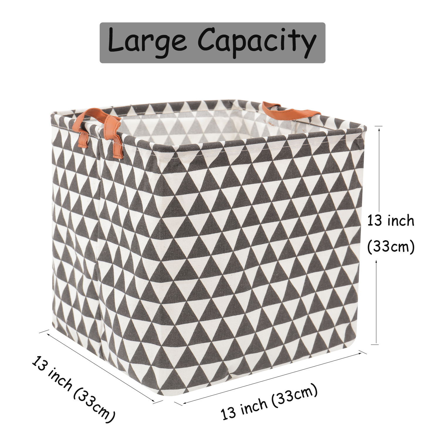 Large Capacity Square Folding Storage Basket Toys Clothes Organizer Waterproof Leather Handles Laundry Hampe Home Storage Bag: MULTI