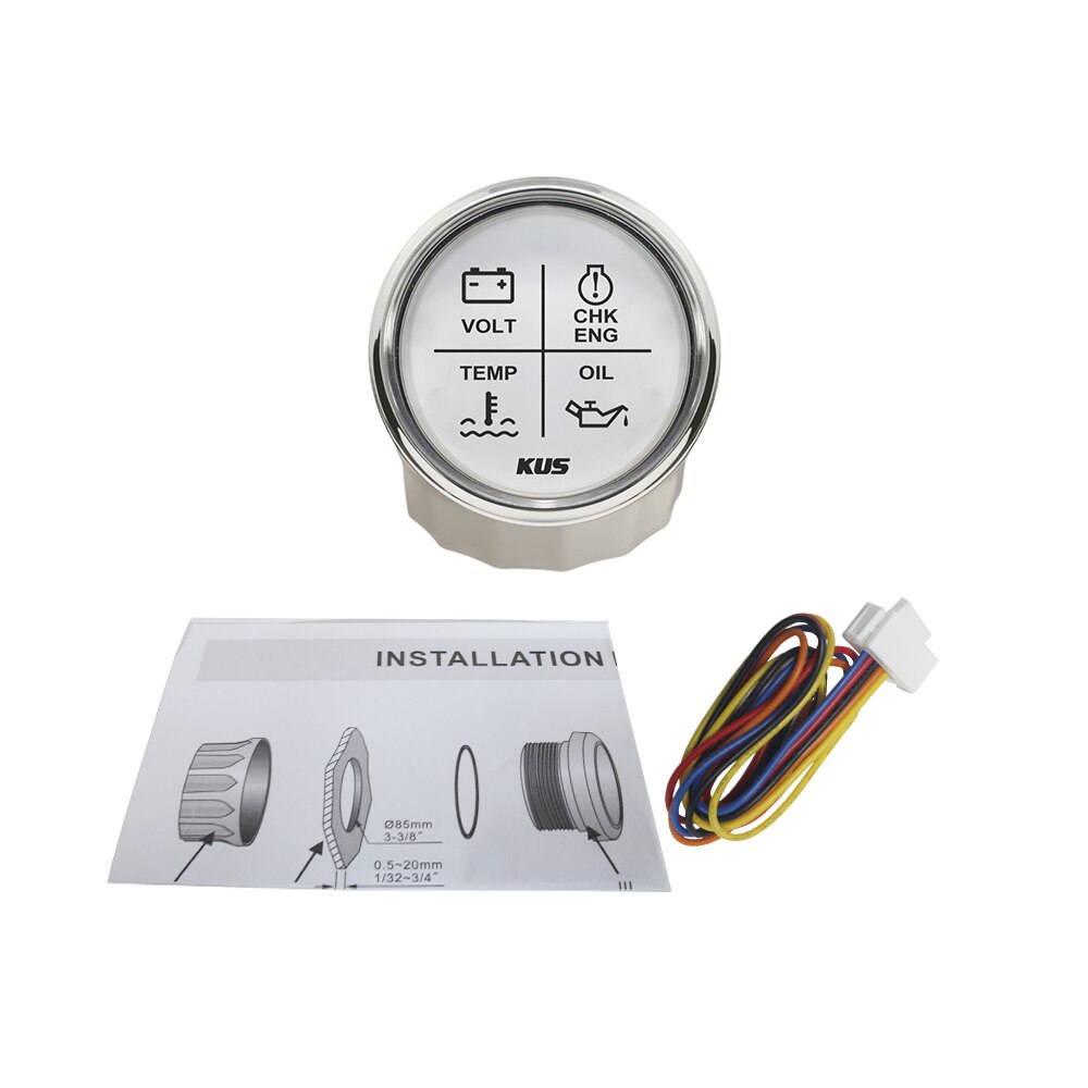 KUS – jauge d&#39;alarme de moteur 52mm, 4led, pour voiture et bateau: WS
