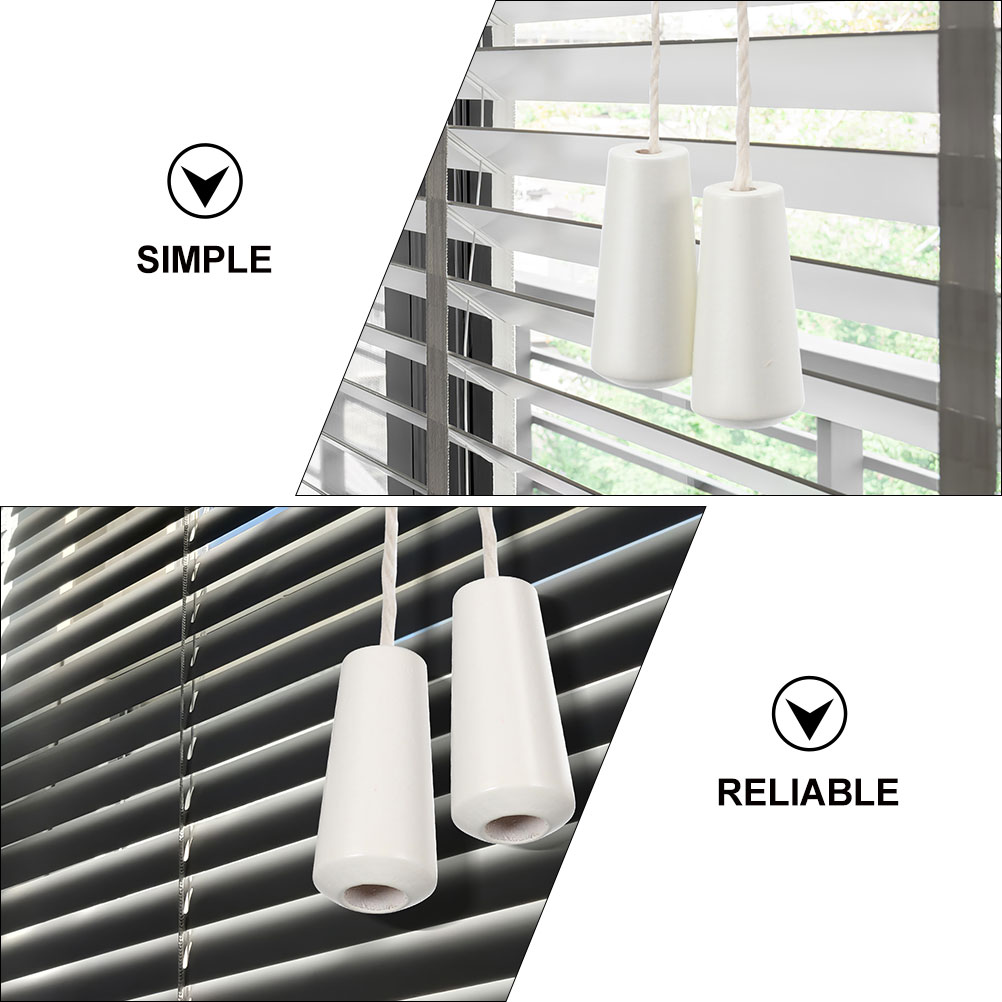 Rolo Pendant Blind Cord, Pull Ends Knobs, Cortina Gotas, Drawstring Substituição Da Janela, Suporte De Madeira, 6 Pcs