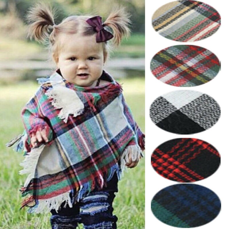 Enfants bébé Cape châle fille hiver automne vêtements classique Plais gland Cape châle enfant en bas âge enfants écharpe Cape de noël manteau châle