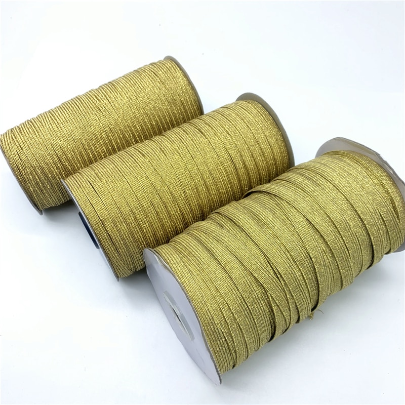 3 Mm 6 Mm 10 Mm 5 Yards/Lot Golden/Silver Naaien Elastische Lint Elastische Spandex Band Trim naaien Stof Diy Kledingstuk Accessoires