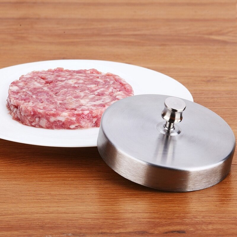 XUNZHE Meat Stainless Steel Round Shape Hamburger Press 9.5cm Non-Stick Pork Beef Meat Pie Burger Making Mold Kitchen Tools