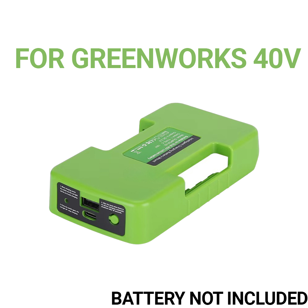 USB Fast Charger Adapter voor Makita/Ryobi/Greenworks 40V Li-ion Batterij Rack Houder USB Type-C Snelle Opladen Interface: Blauw