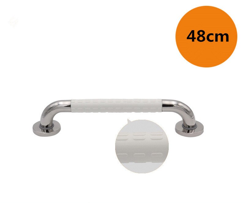 Säkerhetshandtag badrumsbadkar toaletthandtag 304 handtag i rostfritt stål duschhandtag för toalettstöd: Vit 48cm