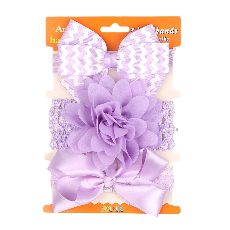 Children's Hair Ornaments Set 61158 Women's Cute Baby Cotton Bow Headband 3 Pairs/pack Red Elastic Headband: 12