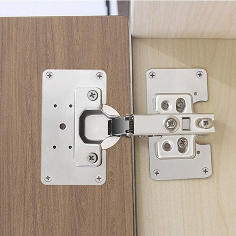 ! 4 PCS Hinge Repair Plate Cabinet Door Hinge Repair Plate Stainless Steel Bracket With Mounting Screws For Furniture