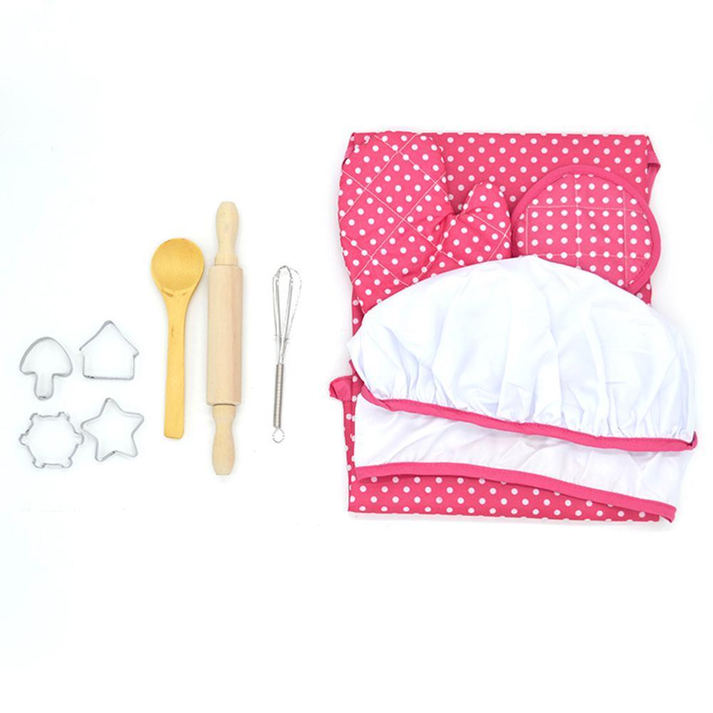 11PCS Cupcake Chef Set for Kids Cooking & Baking Play Costume for Little Girl