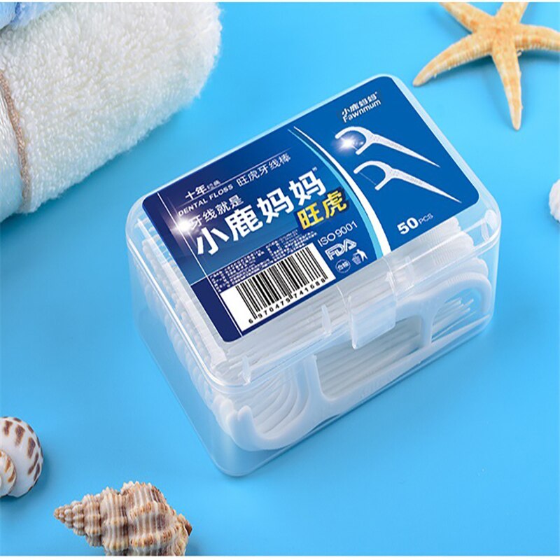 50pcs Toothpick Oral Cleaning Personal Dental Care Super Fine Dental Floss Stick Home Mounted Safety Oral Hygiene Floss Stick