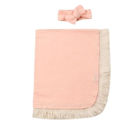 PUDCOCO Newborn Baby Girl Boy Swaddle Wrap Blanket Muslin 100% Cotton Sleeping Mat Support: Pink