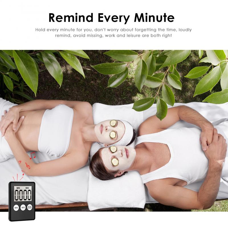 1Pcs Super Thin LCD Digital Screen Kitchen Timer Square Cooking Count Up Countdown Alarm Sleep Stopwatch Alarm Magnet Clock