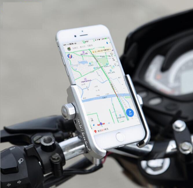 Universele Aluminium Motorfiets Telefoon Houder Ondersteuning Telefoon Moto Houder Voor Gps Fiets Stuur Houder