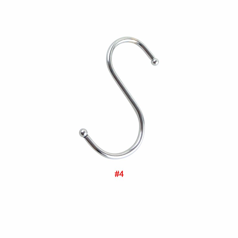 5 stks/partij S Vormige Haken Hanger Keuken Badkamer Opbergkast Houders voor Kleding Pot Pan Keuken Haken Houder: 4
