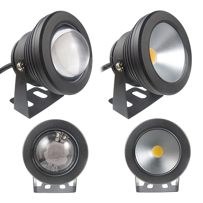 LED lumière sous-marine IP67 12 V 10 W fontaine extérieure lumière inondation piscine Spot lampe paysage lampe lentille convexe/lentille plate