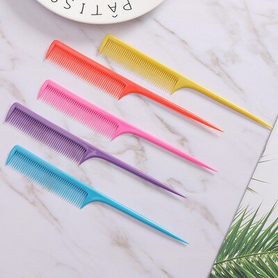 Peigne fin de pour coiffeur , peigne à queue de couleur, fendue pour la beauté, 1 pièce: Random Color 1pcs